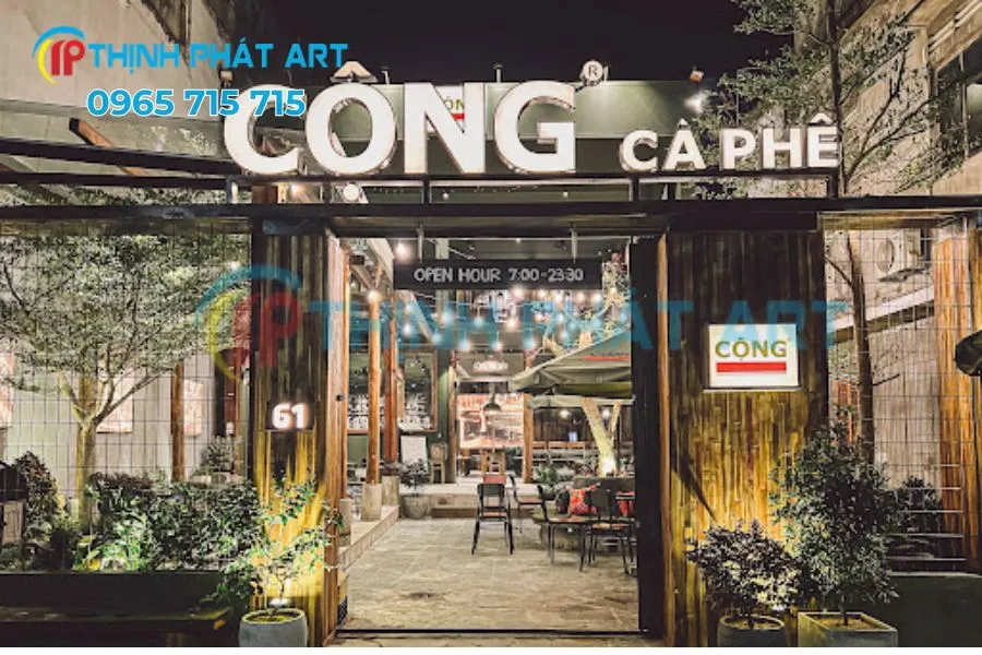 Thiết kế bảng hiệu quảng cáo Quảng Trị cho quán cà phê hiện đại