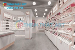 Không gian nội thất cửa hàng mỹ phẩm sau thi công trọn gói