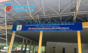 Bảng hiệu thương hiệu cây xăng dầu Indel Petro Cửa Khẩu Cha Lo