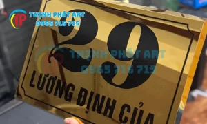 Biển số nhà đẹp tại Quảng Trị với chất liệu inox 304 cao cấp.